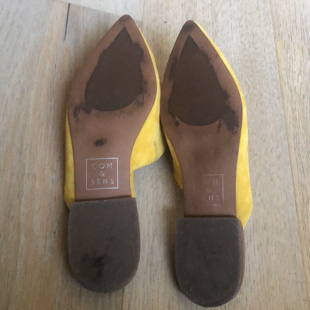 Com&Sens Mustard Yellow Pointed-Toe Slides/ Flats… - image 7